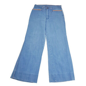 Vintage Male Slacks Jean 32x29 9” Bell Bottom Flare Leg Blue Women's Pant 60s
